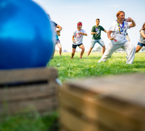 Activities on Sobieszewo Island, Gdansk Scouts take part in sport activities at a camp site on Sobieszewo Island in Gdansk, Poland August 9, 2019. ZHP/Sebastian Strachowski