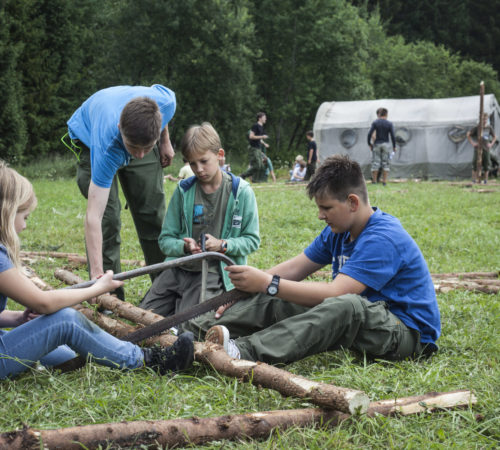 SCOUTS-CAMP/ Scouts on a camp in Bieszczady mountains , Poland August 2015. ZHP/Konrad Kmieć